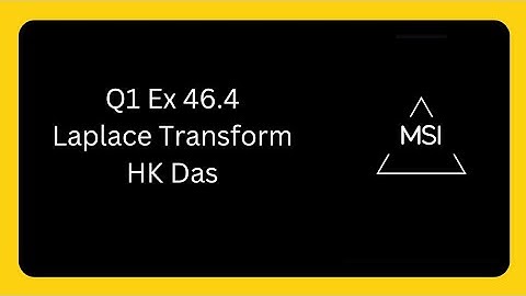 Q.1 Ex 46.4 Laplace Transform. Solutions of HK Das #engineeringmathematics #hkdas