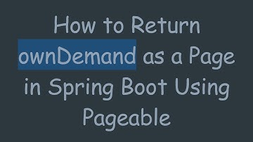 How to Return ownDemand as a Page in Spring Boot Using Pageable