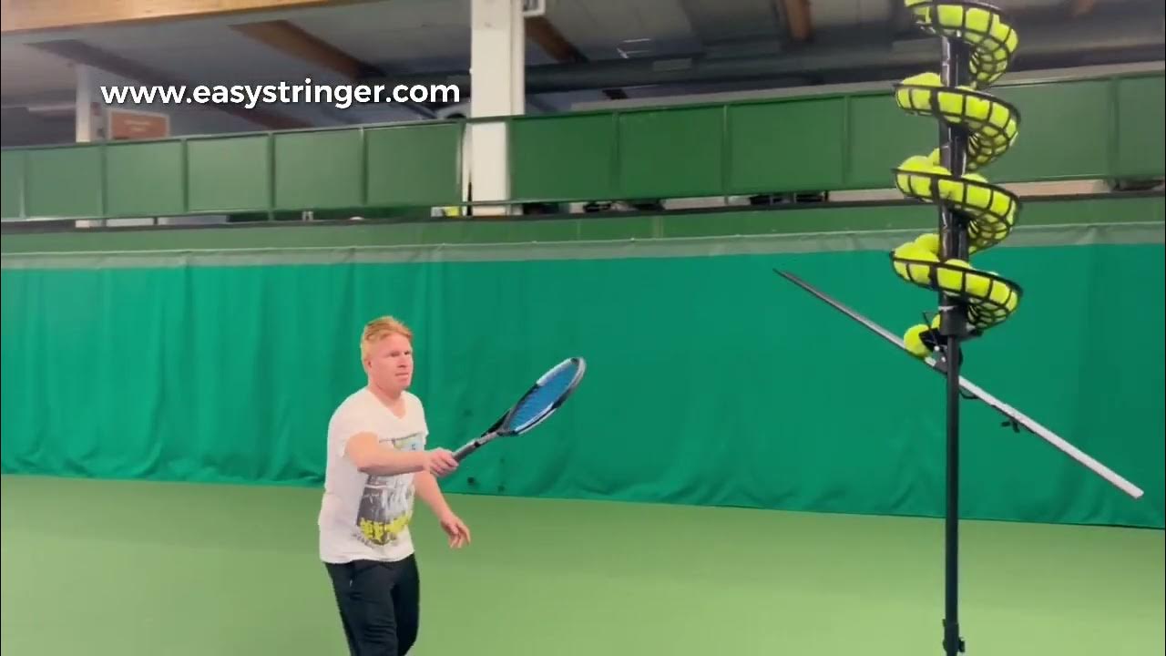 tennis ball machine EasyStringer YouTube
