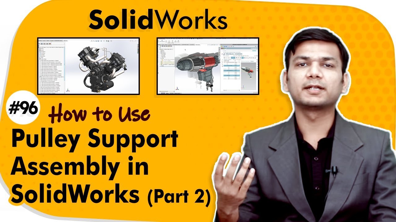 How to Use Pulley Support Assembly in SolidWorks (Part 2) - Assembly ...