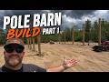 Racing the Weather to Set Our First Pole Barn Posts!