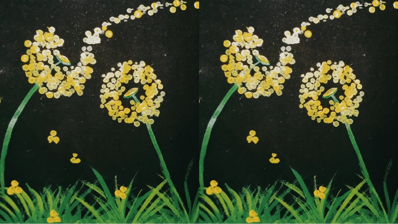 Cotton Swab Painting Techniques For Beginner |Earbuds Painting 