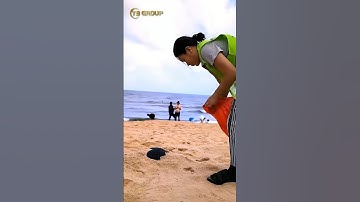 Chị gái nhặt rác trên bãi biển | TB TREND #shorts #tingiaitri #review