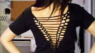 Cut up the Back of your TShirt  Simple DIY Tutorial