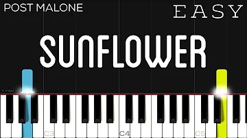 Post Malone, Swae Lee - Sunflower | EASY Piano Tutorial