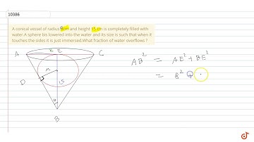 A conical vessel of radius 6cm and height 15 cm is completely filled with water.A sphere bis l...