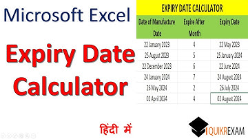 Expiry Date Calculator Microsoft Excel | Maturity date Calculator