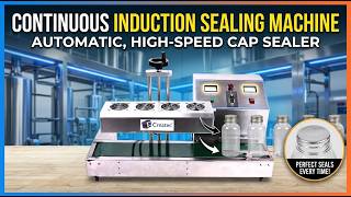Continuous Induction Sealing Machine | High-Speed Bottle Cap Sealing | Createc Packing Solutions.