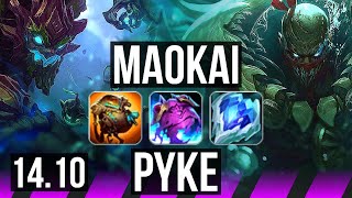 MAOKAI & Lucian vs PYKE & Kai'Sa (SUP) | 23k DMG, 7/3/28 | BR Diamond | 14.10