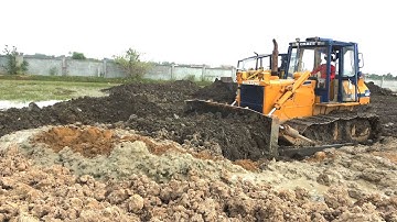 Incredible Bulldozer & Dump Truck at Work - Dump Truck Unloading Soil , Bulldozer Pushing Soil