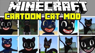 Minecraft NEW CARTOON CAT MODS / CARTOON CAT, CARTOON DOG, AND CARTOON HORROR!! Minecraft Mods