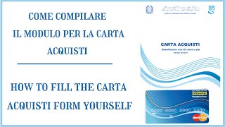 CARTA ACQUISTI 2022: Come compilare il modulo della carta acquisti online | English Tutorial