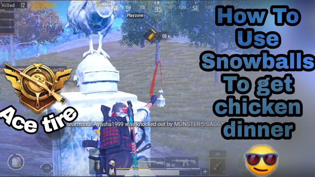 How to use snowballs in pubg mobile to get chicken dinner.