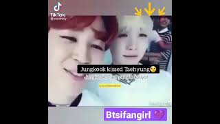jungkook kissing v 😭💜.. omg is this real 🙄 #taekook #kookv #vkook #taekookforever