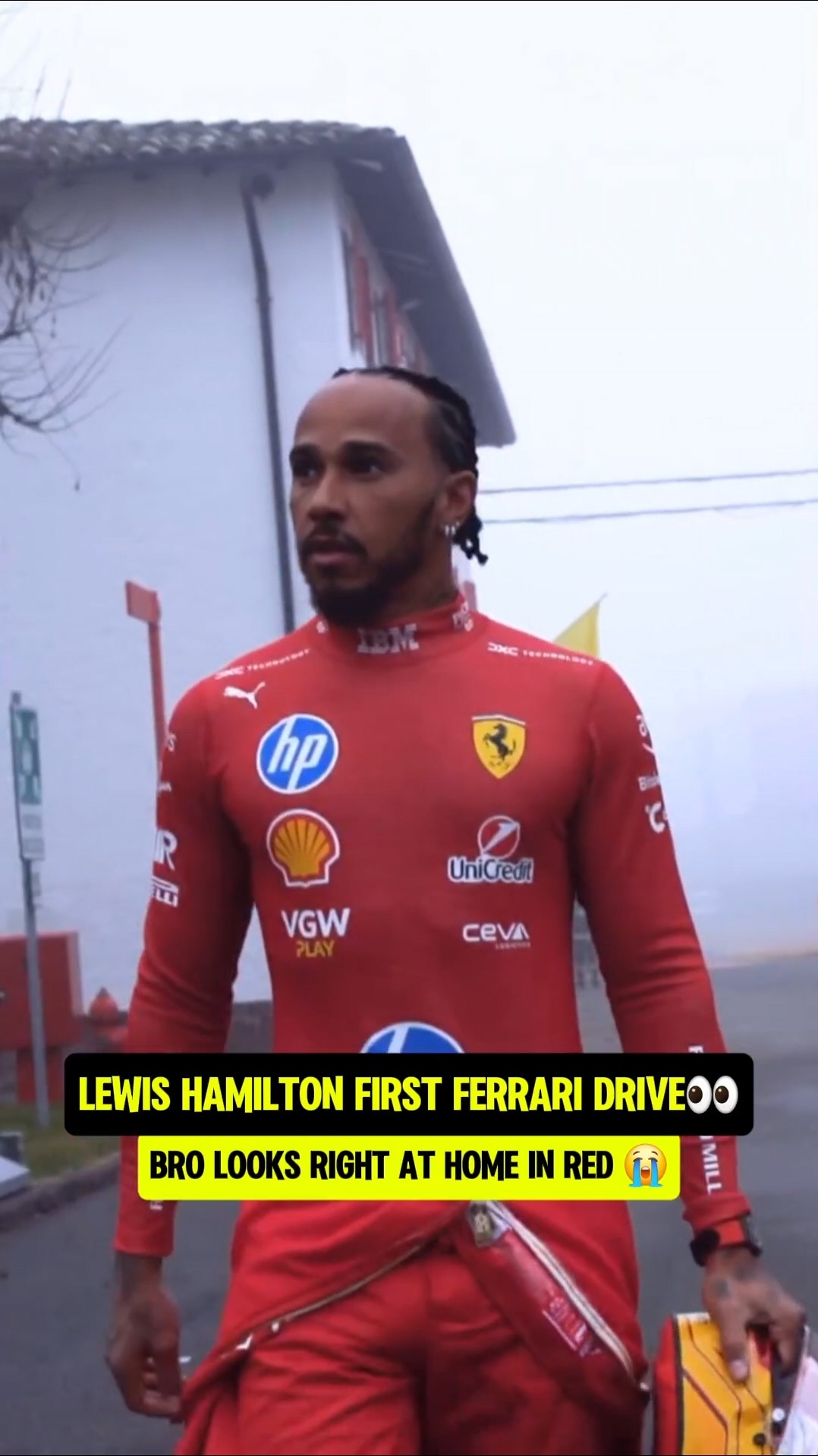 Hamiltons first time in a Ferrari?