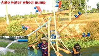 Amazing Water wheel pump from the river | Strong water pump without electricity #diy