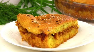 Пирог из Ничего!!Постный Заливной Пирог с капустой Пирог из Ничего!!Постный Заливной Пирог с капустой