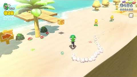 Shell-Jumping to the Floating Island in World 5-1 - Super Mario 3D World + Bowser’s Fury