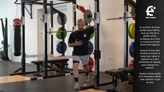 Pec stretch in split stance