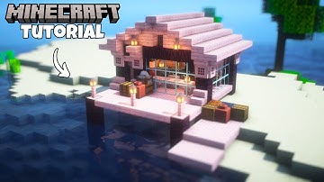 Minecraft | How to build cherry beach house: Tutorial (Easy to follow)