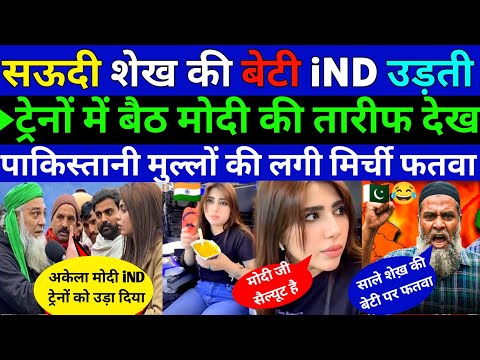 सऊदी शेख की बेटी IND उड़ती ट्रेनों में बैठ मोदी की तारीफ पाकि मुल्लों को लगी मिर्ची || Pak public