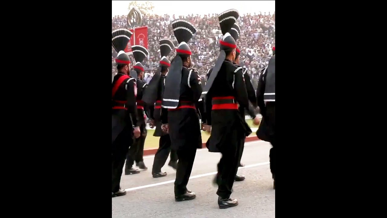 Retreat Ceremony   Capturing the Vibrant Atmosphere of Attari Wagah Border parade  trending