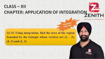 Using integration, find the area of the region bounded by the triangle whose vertices are (2, – 2)..
