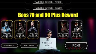 Twisted tower normal boss battle 70 and 90 + rewards | MK Mobile 3.7