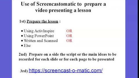 Use of ScreencastOmatic to prepare and upload a video