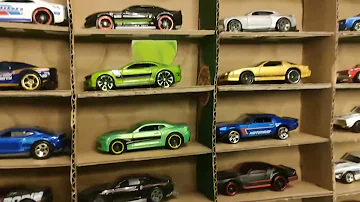 How to make for free Cabinet Shelf Rack from Cardboard for HotWheels Matchbox Diecast Display Case