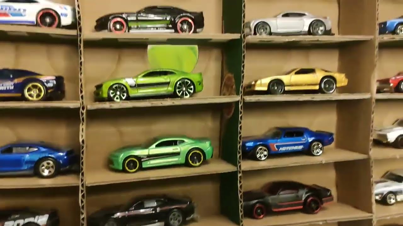 How to make for free Cabinet Shelf Rack from Cardboard for HotWheels Matchb...