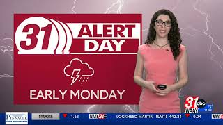 31 Alert Day in effect Sunday night into Monday AM