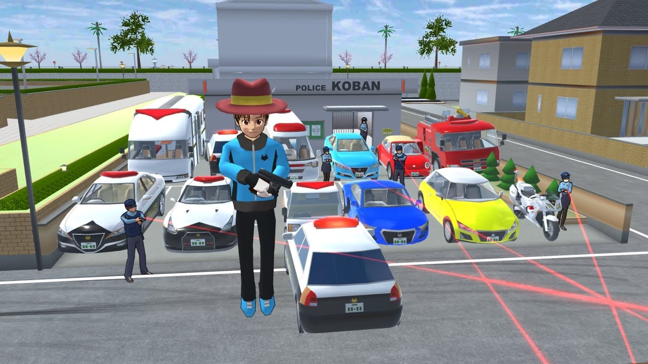 Collection all Police car🚓,ambulance🚑,fire truck🚒 at Police station SAKURA School Simulator