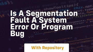 is a segmentation fault a system error or program bug