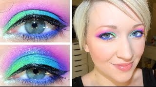 UD Electric Palette Tutorial #1: Peacock Eyes, urbandecay, electricpalette, nyx, toofaced, benefit, tarte, naked