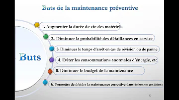 Quel est le but de la maintenance préventive ?