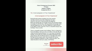 Class 8 4th Week English Assignment Answer 2022 | ৮ম শ্রেণির ৪র্থ সপ্তাহের ইংরেজি সমাধান ২০২২