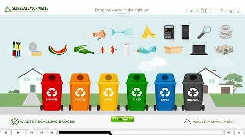 ELearning example - Drag and drop interaction on waste segregation