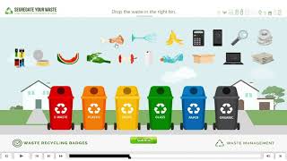 Celebrity ELearning example - Drag and drop interaction on waste segregation Wealth