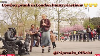 20) Statue moving in real life in London.The London Cowboy 🤠 Living statue Prankster.