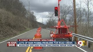 Constant rain posing problems for road crews