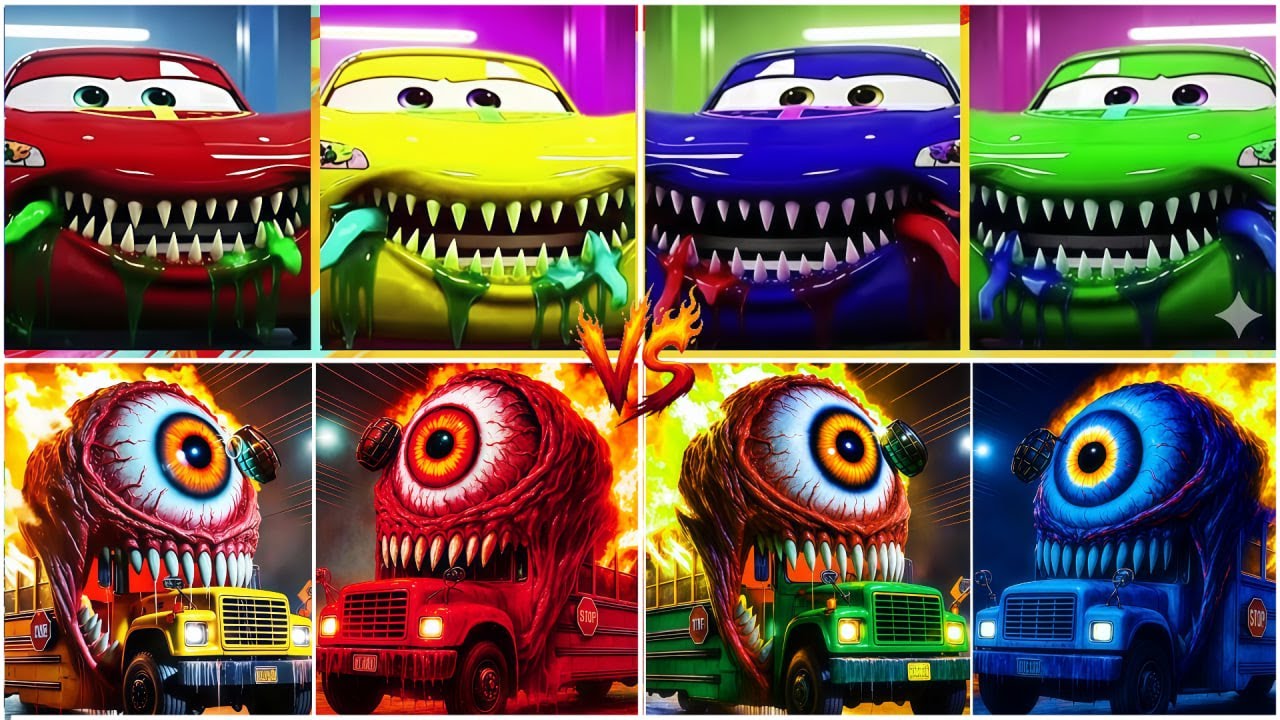 SCHOOL BUS vs MCQUEEN 🎶CoffinDance Song 63