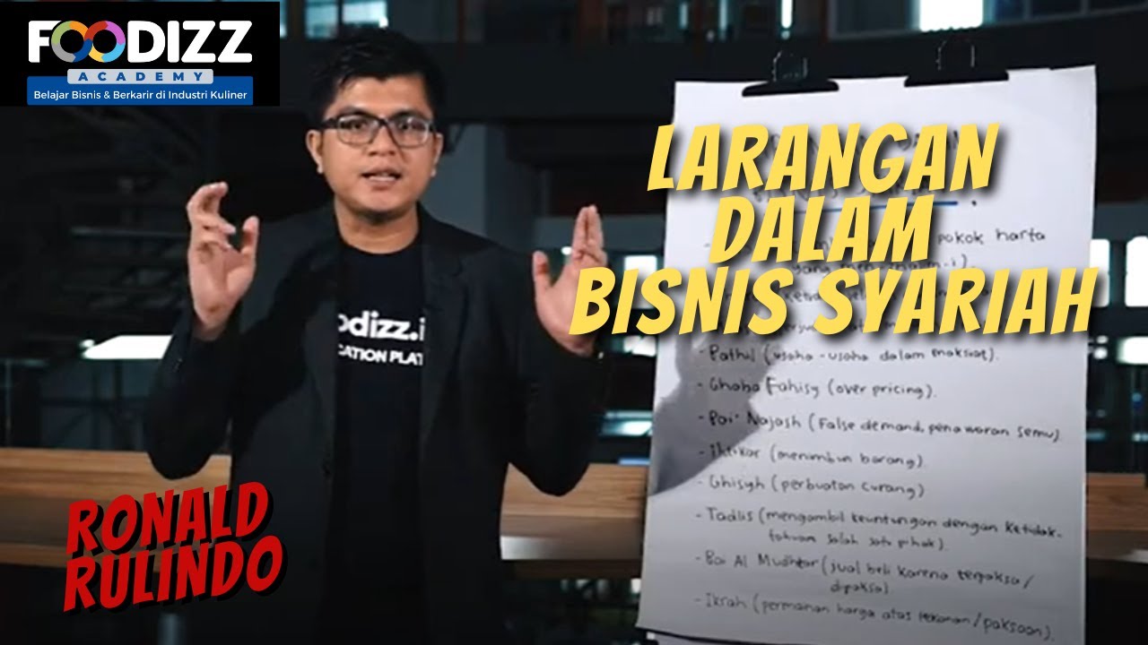 [Foodizz Class] Larangan Dalam Bisnis Syariah - Ronald Rulindo - YouTube