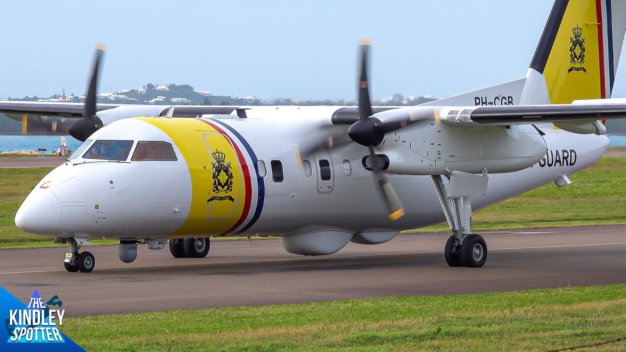 (4K) Superb Prop & Private Jet Arrivals & Take-offs in Bermuda | DH8A, GLF4, C208s, A400
