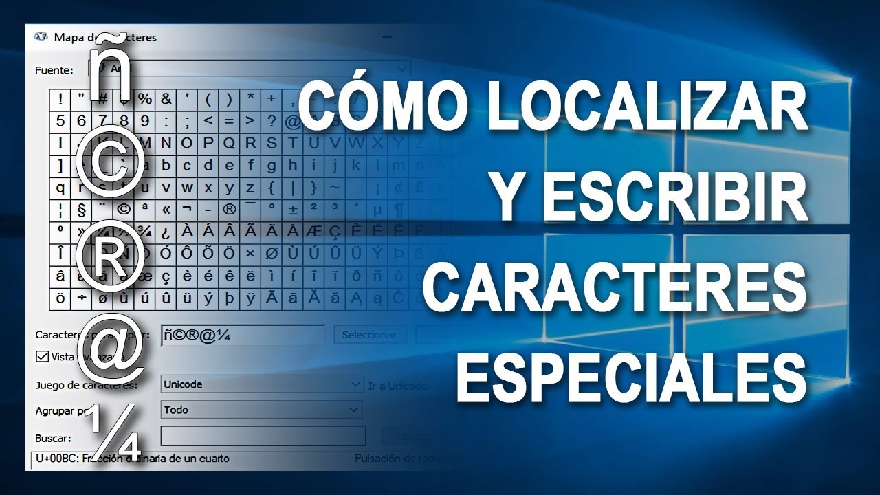 Cómo localizar, escribir y utilizar símbolos o caracteres especiales en  Windows - YouTube