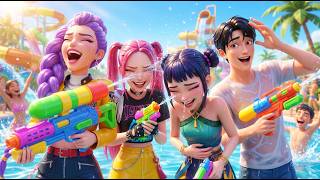 HUNTRIX vs JINU Water Gun WAR?! 💦🔫😱 [KPop Demon Hunters] | Official Music Video