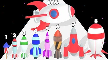 MERGE ROCKETS  - Level Up Bomb Max Level ASMR Gameplay!