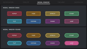 Clean Flat UI -- Tooltip Dropdown TabView Notification ModalWindow