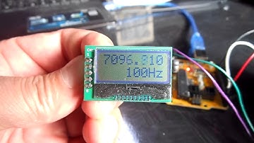 JH8SST/7 - AQM0802A small LCD displaying modified AD7C DDS-VFO Frequency and Step