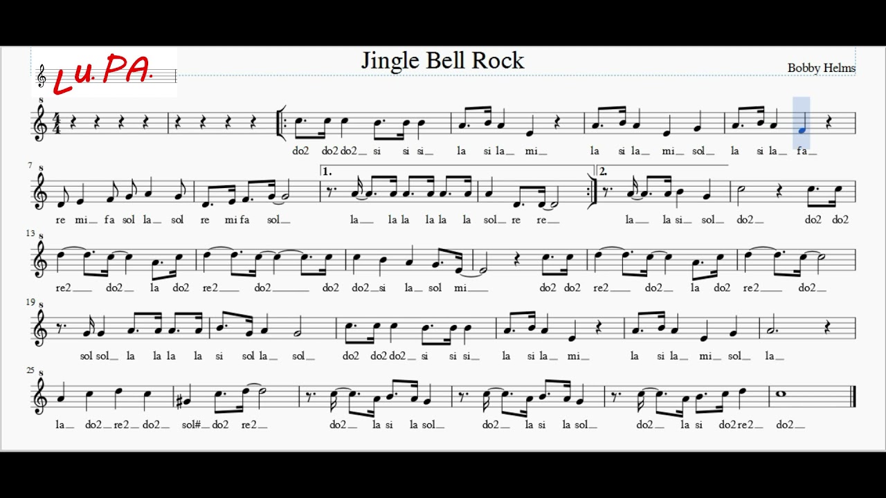 Jingle Bell Rock Flauto dolce Note Sparttito Karaoke